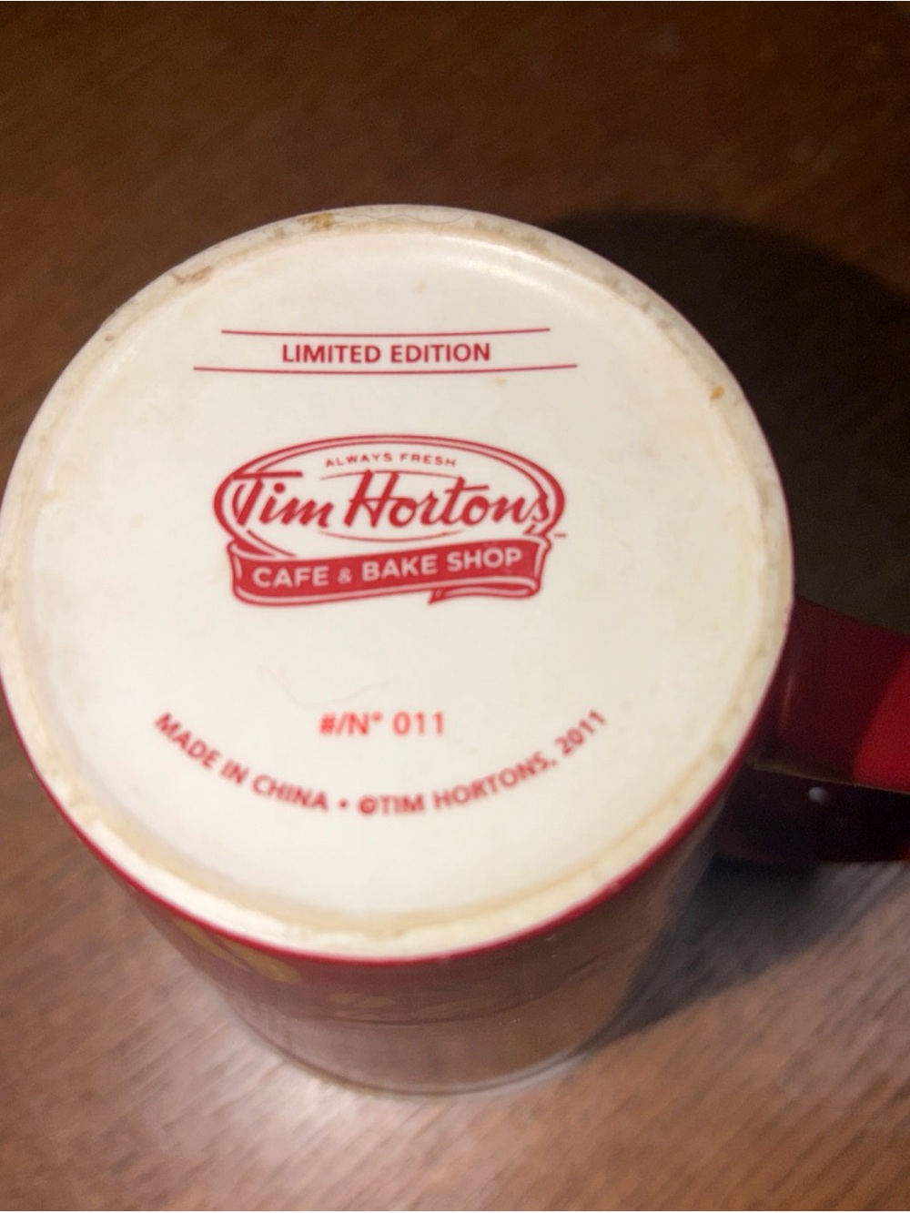 Tim Hortons Red Cafe & Bake Shop Ceramic Coffee Mug - Picture 6 of 8